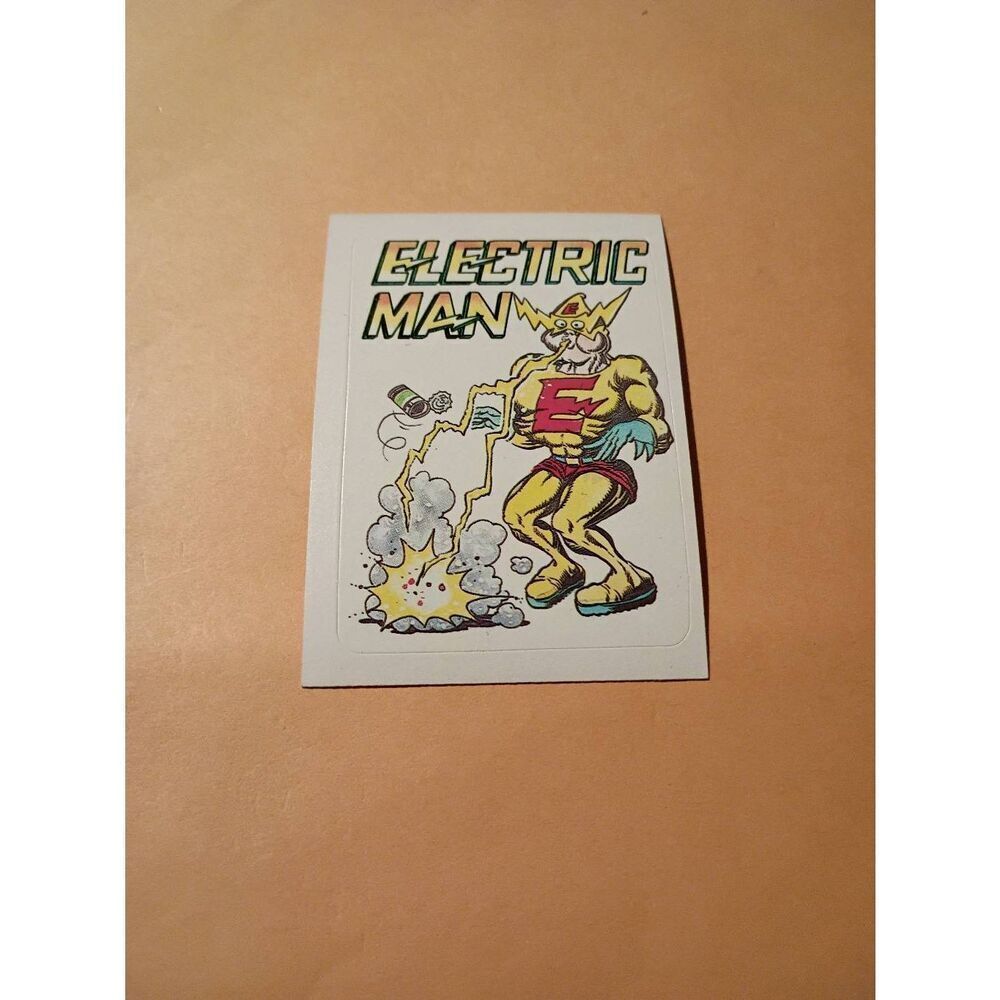 1983 General Mills Zero Hero Trading Card Sticker Vintage #65 Electric Man